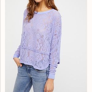 Free People Not Cold in This Purple Lace Sweater